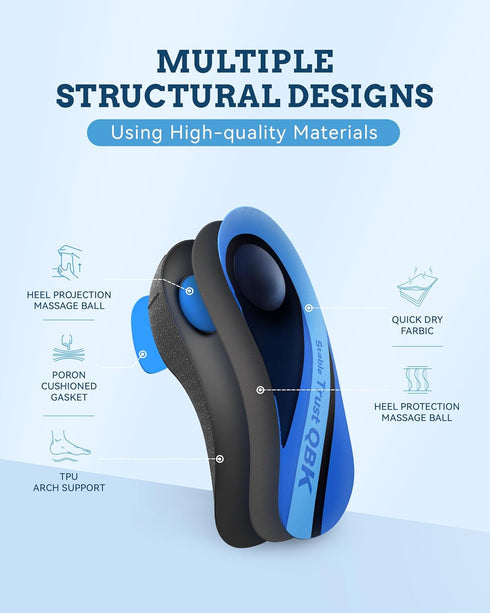 Heel Pain Relief, QBK Insoles for Standing All Day, Solving Plantar Fasciitis, Arch Collapse, Flat Heel Tendinitis, O-Shaped Leg, X-Shaped Leg, Standing All Day Working L