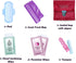 3 Menstrual All-in-One Kits - Assorted Colors, Convenience on The Go, Individually Wrapped Feminine Hygiene