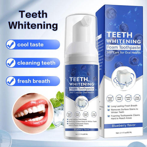 Foam Toothpaste, Whitening Baking Soda Toothpaste, Ultra-fine Mousse Foam for Great Oral Care & Whitening