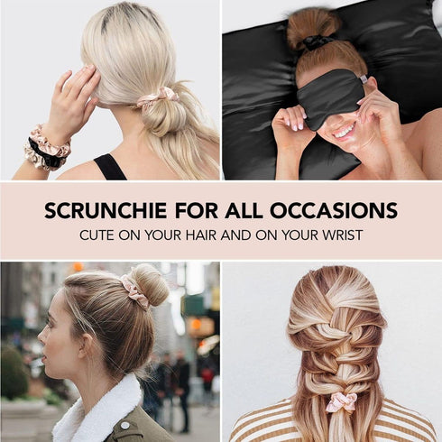 Kitsch Satin Scrunchies for Women – Soft Satin Hair Ties – No Crease, Frizz Free, Gentle, Stylish Hair Accessories –