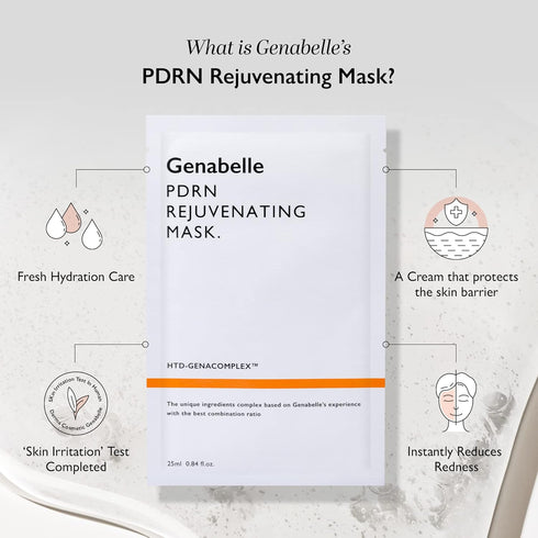 PDRN Rejuvenating Mask Sheet - Lightweight Glass Skin & Toning Mask with PDRN, Niacinamide, Hyaluronic Acid, 0.84 fl