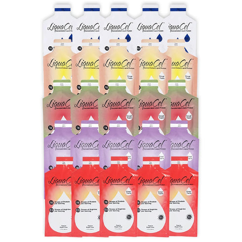 LiquaCel Concentrated Liquid Protein Packets, Variety Packs (25 Packets X 30ML)