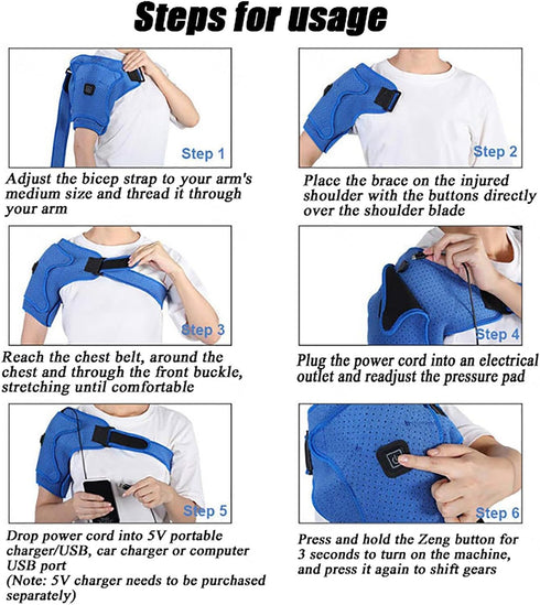 LoKori Frozen 3 Settings,Compression Heated Shoulder Wrap Brace, Shoulder Heating Pads Massager for Men Women Shoulder
