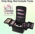 Travel Makeup Bag, Large Cosmetic Organizer with 4 Trays & Adjustable Dividers, Waterproof Makeup Train Case for Women,