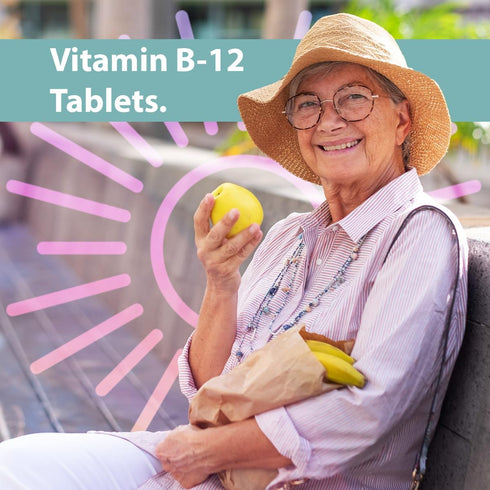 GeriCare Vitamin B-12 500 mcg Tablets - Dietary Supplement - 100 Count