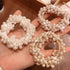 Unicra Pearl Hair Scrunchies, Decorative Hair Ties Ponytail Holder, Hair Accessories for Women, Pack of 3