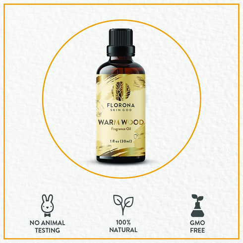 Florona Warm Wood Premium Quality Fragrance Oil - 1 fl oz for Soap Making and Diffuser Aromatherapy