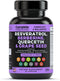 6500mg Resveratrol Supplement with Quercetin 4500mg, Berberine 3200mg, Grape Seed Extract 3600mg