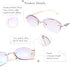 LifeArt Blue Light Blocking Glasses, Computer Reading Glasses, Anti Blue Rays, Stylish Rimless Frame Tinted Lens (+2.50