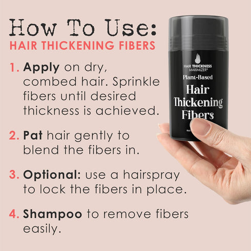 Plant-Based Powder for Thinning Hair - Instant Hair Filler, Building Fibers for Women & Men, Easy Wash Off