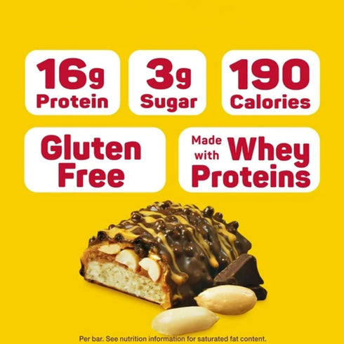 Chef Robert’s Whey Fit Protein Bars, Chocolate Peanut Butter, 18 Count, Gluten-Free, High Protein Baked Bar