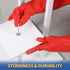 BOOMJOY Reusable Kitchen Gloves, Heavy Duty Dish Washing Gloves, 3 Pairs, Size-L, Red