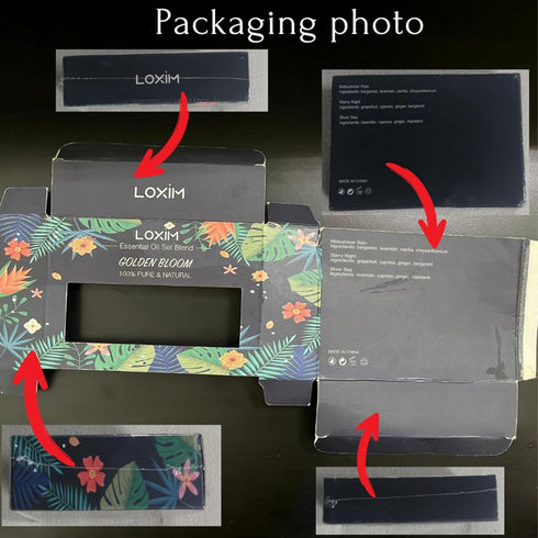 LOXIM Golden Bloom Essential Oil Set of 3 - Midsummer Rain, Starry Night, Silver Sea