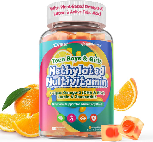 Methylated Multivitamin Gummies for Teens & Kids with Methylfolate, Methyl B12 &