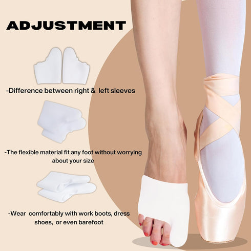 FOOTINSOLE.COM Comfort Gel Metatarsal Pads - Bunion Protector Sleeves for Men and Women (1 Pair)