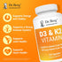 Dr. Berg Vitamin D3 K2 w/MCT Powder - 10,000 IU Vitamin D3, 100 mcg MK7 Vitamin K2 for Ultimate Absorption, 120 Capsules