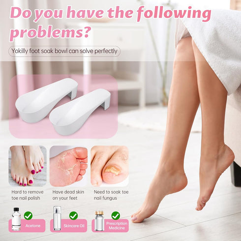 Yokilly Toe Nail Soaking Bowl, 2 PCS Shoe Design Foot Bath Soak Tub, Acetone Proof Pedicure Nail Soaker