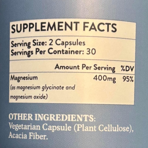 Mett Wellness 60 Magnesium Glycinate | Capsules | Supports Relaxation, Muscle & Nerve Function | Bone, Heart