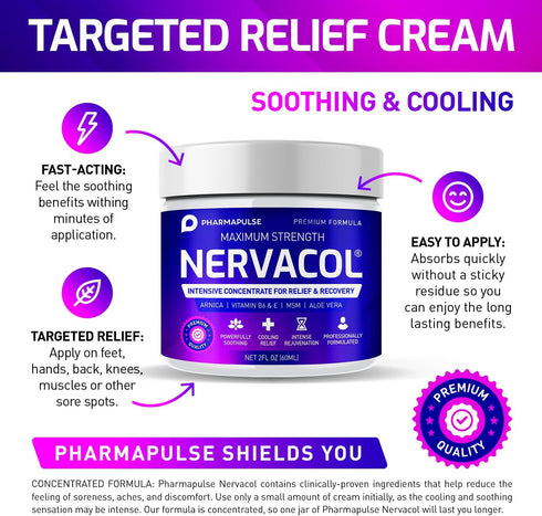 Pharmapulse B6, Neuropathy Cream Maximum Strength for Feet, Hands, Legs, Toes, Lower Back - Alpha Lipoic Acid, Arnica