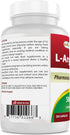 Best Naturals L-Arginine 500mg, 250 Capsules, Pharmaceutical Grade L Arginine Supplement