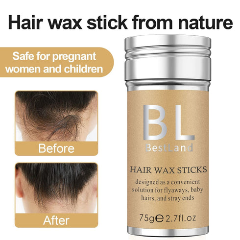 BestLand Hair Wax Stick for Flyaways, Non-greasy Edge Control, Finishing Slick Wax Stick for Baby Hairs (2.7 Fl Oz,