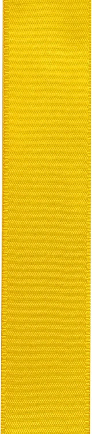 LIUYAXI Yellow Double Face Satin Ribbon, 3/8" x 50 Yards, Perfect for Crafts, Gift Wrapping, Bow Making