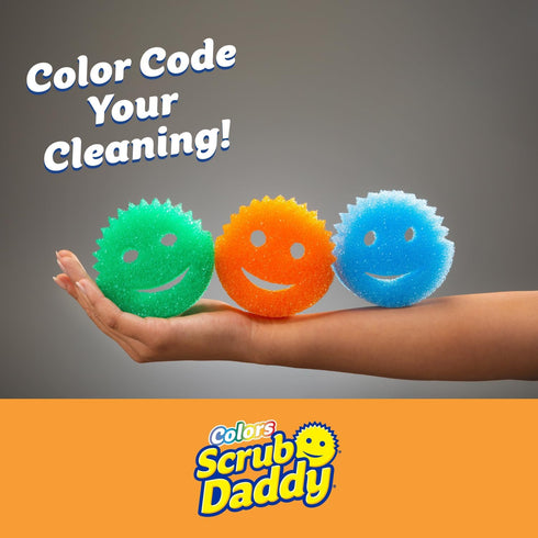 Scrub Daddy Color Sponges - Scratch-Free Multipurpose Dish Sponges for Kitchen, Bathroom + More - Household Cleaning Sponges Made with BPA-Free Polymer Foam (3 Count) by Scrub Daddy