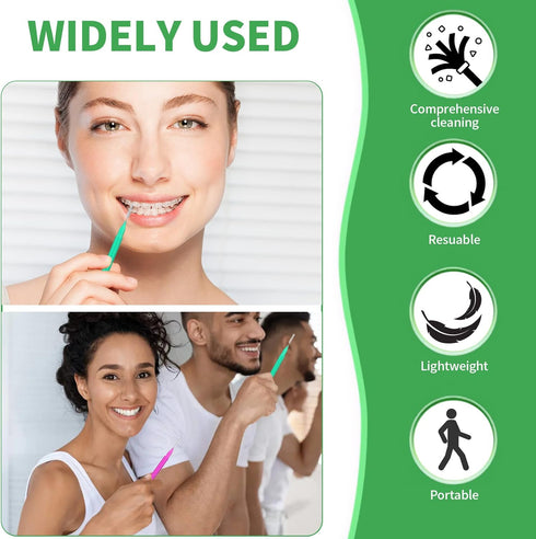 60Pcs Interdental Brush Set, 20Pcs Tooth Flossing Head for Oral Hygiene with 40pcs Disposable Braces Flossers