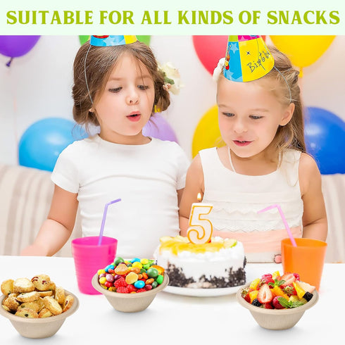 8oz Small Paper Bowls Disposable, 150 Pack Compostable Heavy Duty Bowls for Ice Cream, Desserts, Soup, Snack