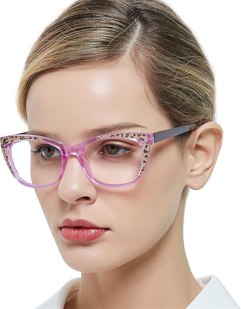 OCCI CHIARI Oversized Reading Glasses 2.0, Stylish Readers for Women, Pink, 2.00