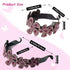 ISKYBOB 2 Pieces Rhinestone Flower Ponytail Holder Twist Bun Shaper Hair Grips Claw, Wine Red + Multicolored