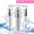 4 Pack Empty Airless Pump Jar Acrylic Airless Cosmetic Container Portable Refillable Travel Size Cream Jar Vacuum Bottle Lotion Jar with Pump Lid for Skincare Cream, White (1.7 oz)