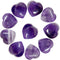 Marrywindix 10 Packs 1 Inch Healing Crystal Natural Amethyst Heart, Carved Palm Worry Stone for Chakra Reiki