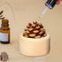SAMIQU Wooden Essential Oil Diffuser - Beech Wood Aromatherapy Diffuser with Natural Pine Cone, Small Cylinder Passive