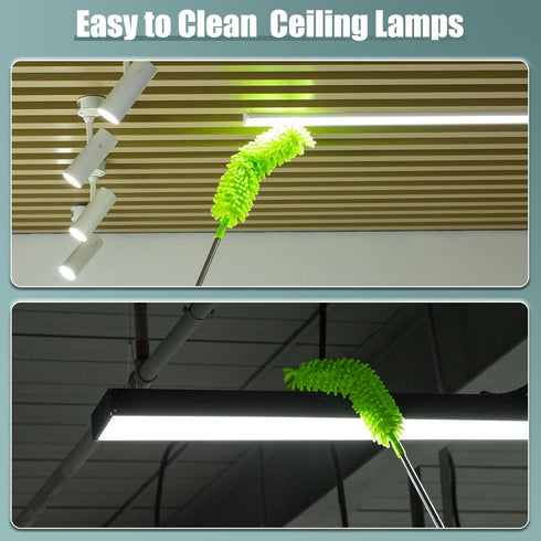 Dusters for Cleaning, 81 inch Extension Pole for High Ceiling Fan, Window, Sofa, Cobweb Duster Kit with 11 PCS