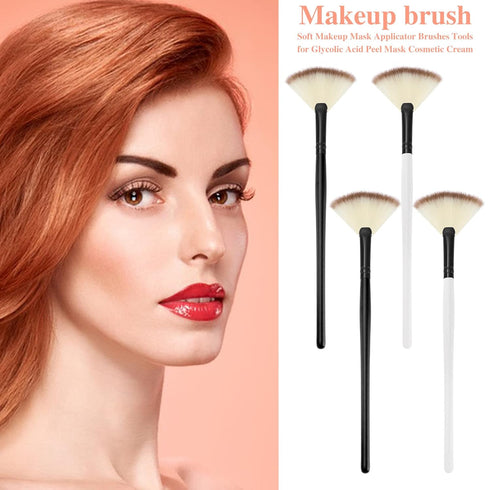 4 Pcs Facial Brushes Fan Mask Brushes, Soft Facial Applicator Tools for Peel Glycolic Mask Makeup