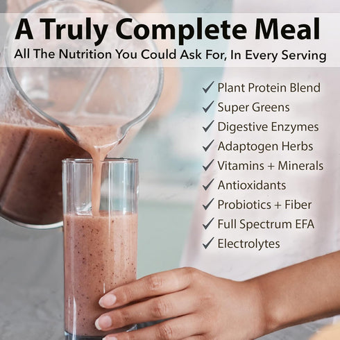PlantFusion Complete Meal Replacement Shake, Vanilla, Plant Based Protein Powder with Superfoods, 1 lb