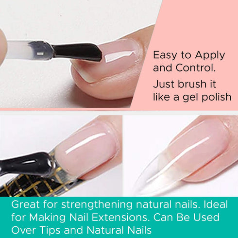 Karlash Brush On Builder Gel, Soak Off Build It Gel Crystal Clear for Sculpting Nail Extension, 0.5 oz.