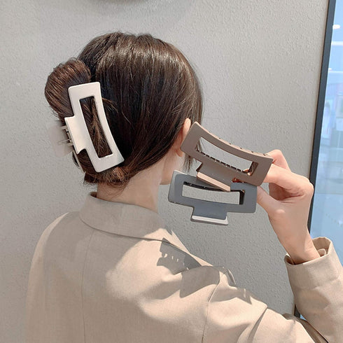Whaline Large Hair Claw Clips, Strong Hold Rectangle Hair Claw 4.1In Non-Slip Jumbo Accessories for Women Girls