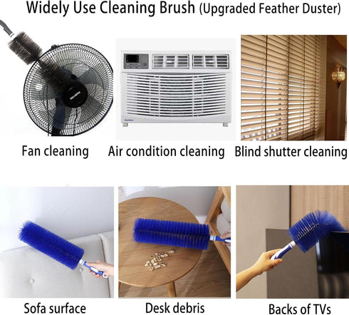 Fan Duster Cleaner Brush, Bendable Cleaning Brush for Tower Fans, Floor Fans, and Blinds, Gray