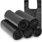 Knemksplanet 5 Rolls 100 Counts 4 Gallon Handle-Tie Trash Bags - Black for Bathroom, Kitchen