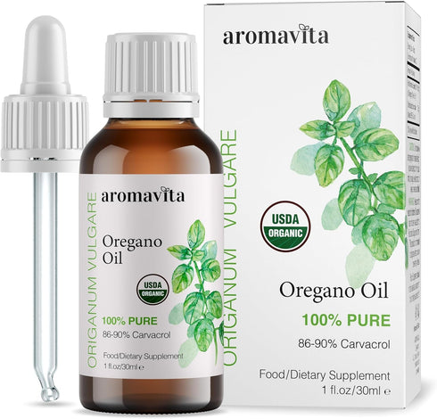 Essential Organic Oil of Oregano - 100% Pure Undiluted Greek Oregano Oil with Carvacrol - 1 FL.OZ/30ml