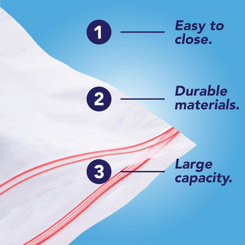 Neaties 2 Gallon Zipper Bags - Heavy Duty Clear Freezer Bags, Pack of 100