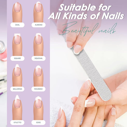 Professional Disposable Zebra Nail Files, 100/180 Grit Double Sided Emery Board (50Pcs)