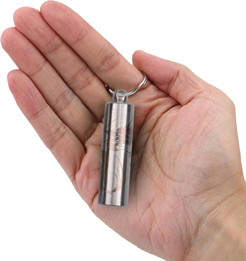 aiGear Mini Pill Case, Stainless Steel 0.48 Inch Inner Diameter, Waterproof Keychain Pill Holder for EDC Outdoor Travel
