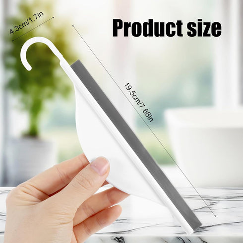 Quilax Counter Tiny Bathroom Mirror Squeegee for Shower Glass, Silicone Shower Squeegee with Hanging Hook, Handy Water