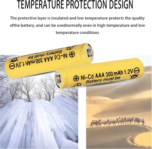 Zsolarigt 10 Packs 300mah 1.2 1.2V AAA Size Volt Nicd Solar Batteries, NICD Triple A Rechargeable Battery for Outside