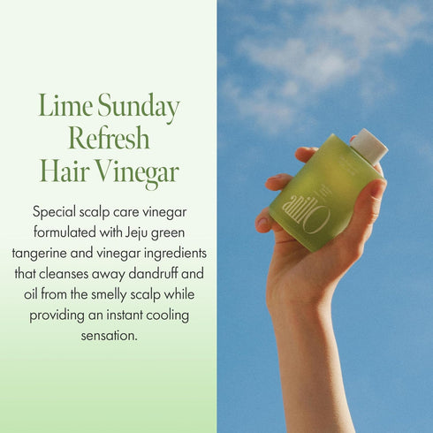 Lime Sunday Refresh Hair Vinegar | Deep Cleansing Oily Scalp | Vitamin C, Vinegar, Green Mint | Silicone, Sulfate &