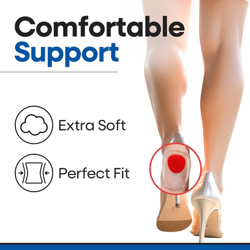 Gel Heel Pads for Shoes, Plantar Fasciitis Cups for Pain Relief, Silicone Cushions, Protector Insoles, 3 Pairs (S/M)