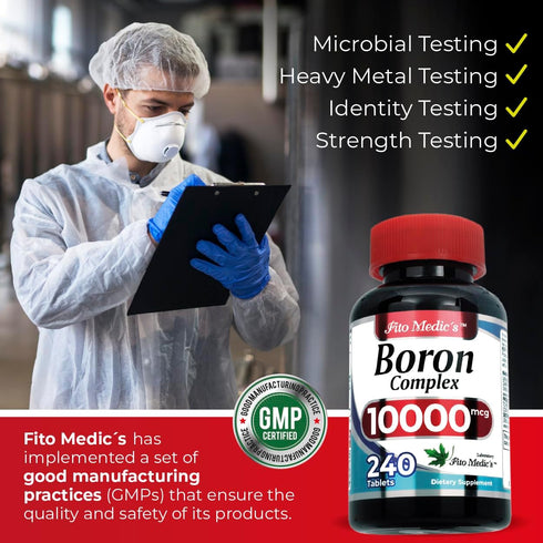FITO MEDIC'S Lab Boron Supplement, 10 mg, 240 Servings, Ultra High Absorption for Men and Women